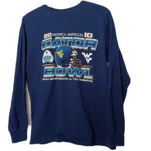 WVU Mountaineers 2010 Gator Bowl Mens M T Shirt Florida Seminoles Long Slv READ